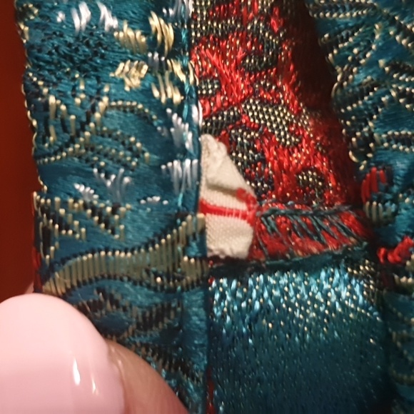 Vtg 1960 Chinese Traditional Floral Satin Brocade 2pc Set SZ Large - Picture 8 of 9